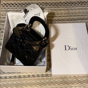 Lady Dior Mini Patent Black